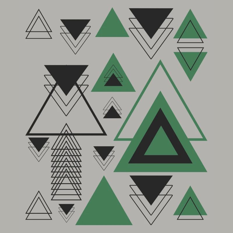 Triangles Minimalist Geometry Black Abstract Green