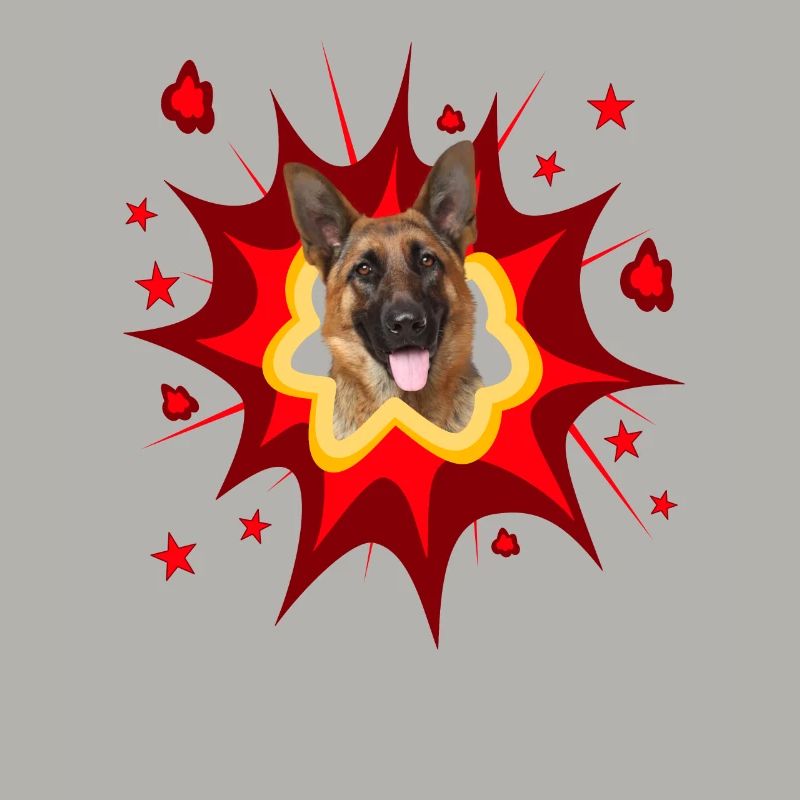 Comic Hund Design - Pow - Deutscher Schäferhund
