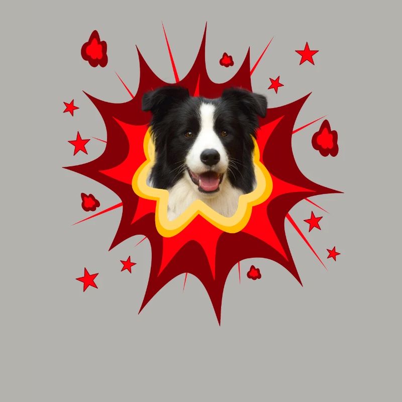 Conception de chien comique - Pow - Border Collie