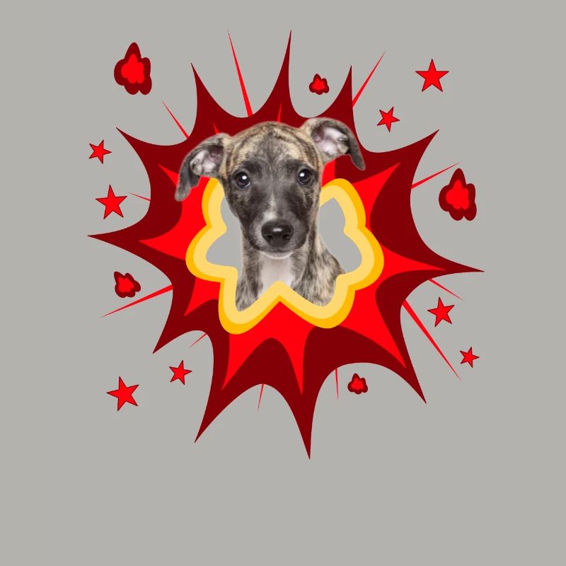 Conception de chien comique - Pow - Whippet