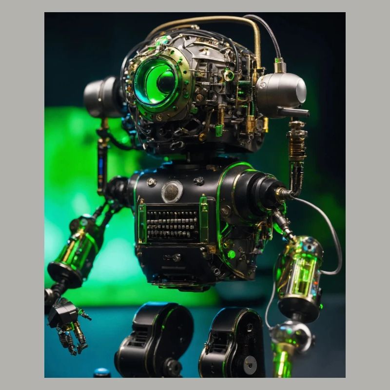Digitale Kunst eines Roboter-Mikrofons