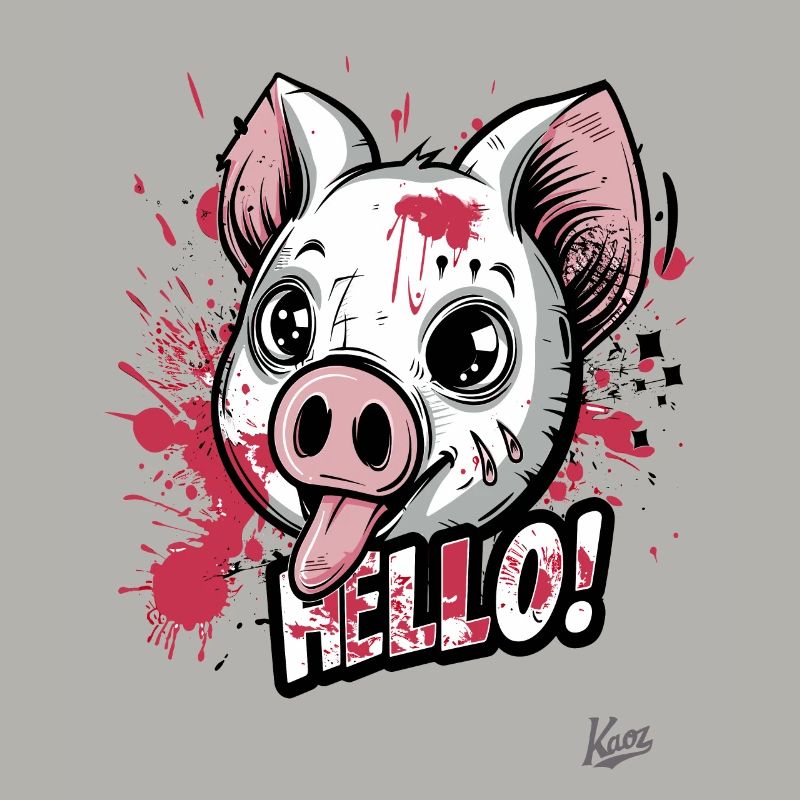 Cochon graffiti mignon, drôle, cool