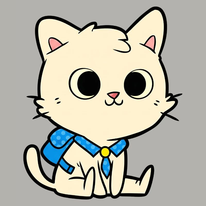 Conception de dessin animé de chat d’école mignon