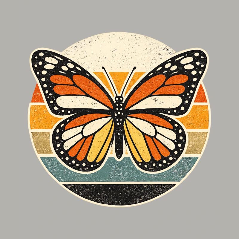 Butterfly Retro Sunset