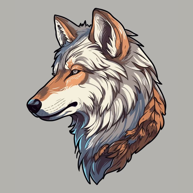 Wolf Kostüm blauer Wolfskopf Werwolf und