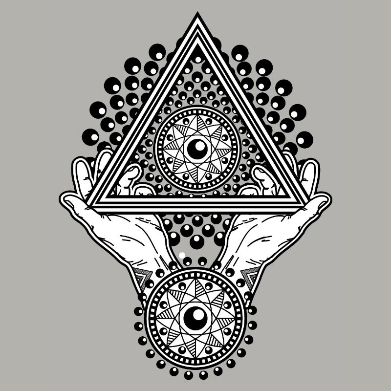 Pyramide Illuminati et œil omniscient dans le triangle