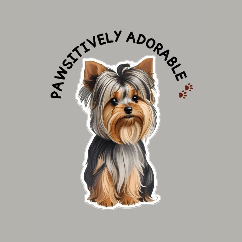 Yorkie avec une déclaration douce