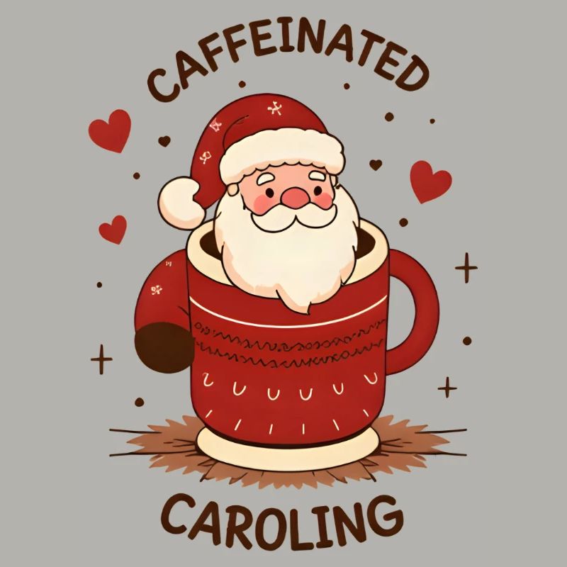 Süßer Kaffeetrinkender Weihnachtsmann