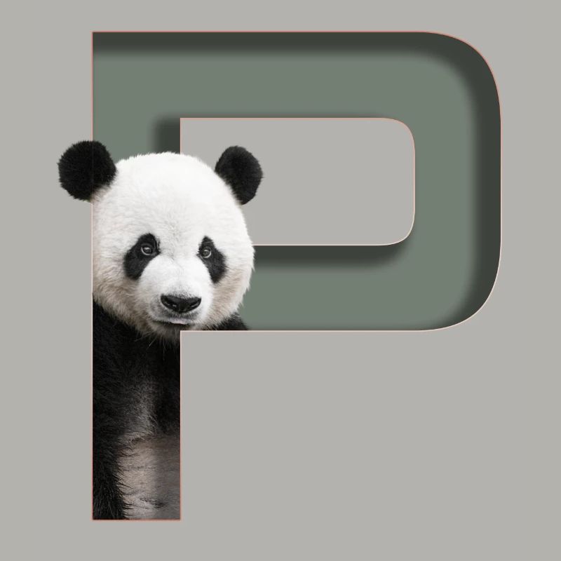 Alphabet, Buchstabe P, Panda