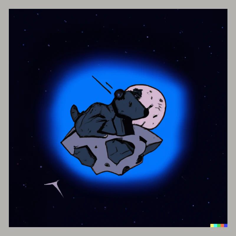 A dog in space