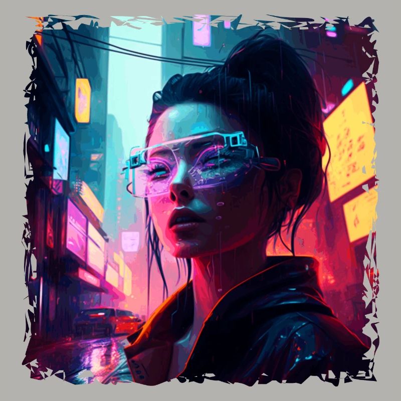 Punk hacker in high-tech cyberspace