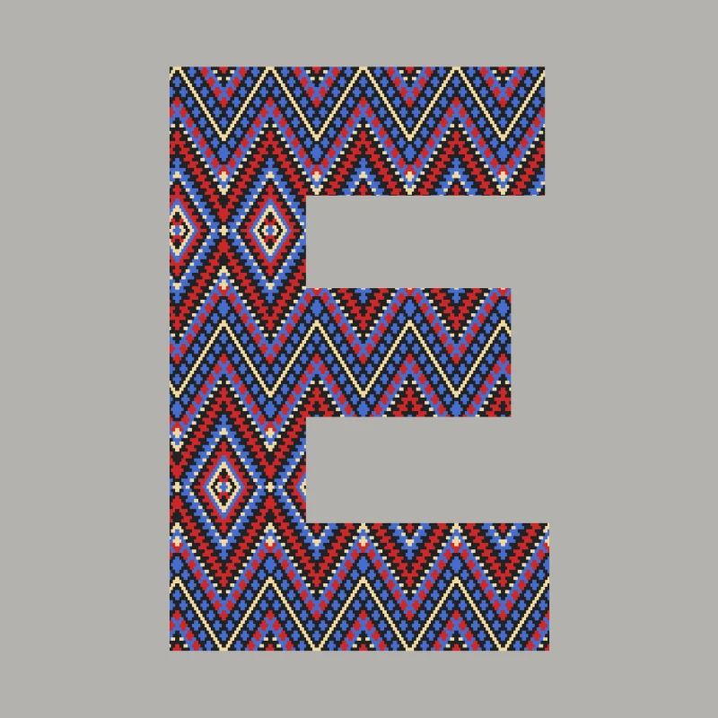 Monogramm Buchstabe E- boho buntes Design