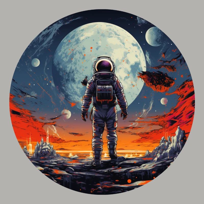 Conception cool d’astronaute nerd lors de la sortie dans l’espace