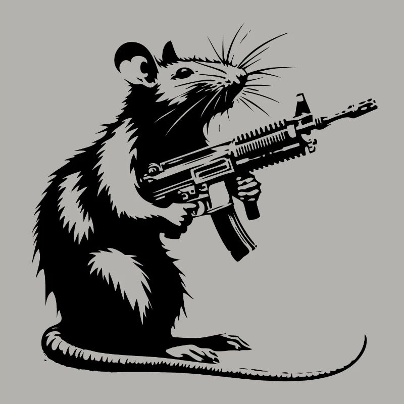 Rat avec mitrailleuse