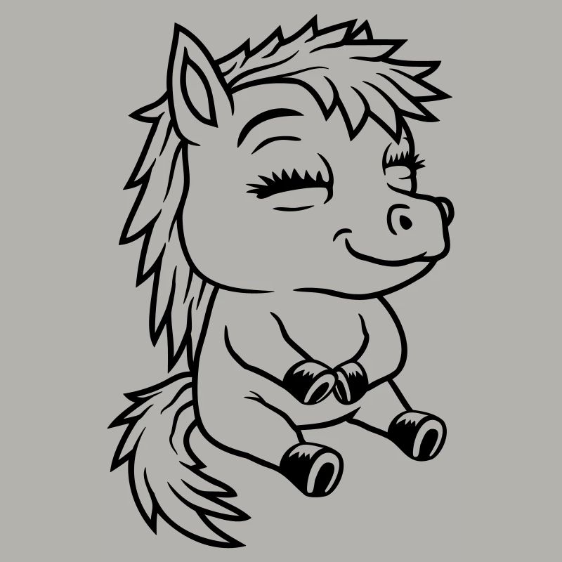 Comic petit poney assis