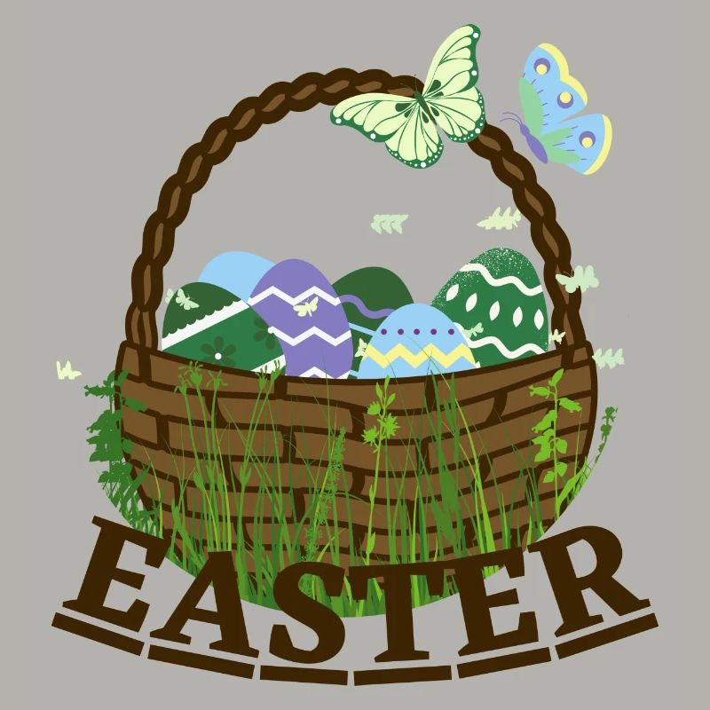 Easter basket with Easter eggs