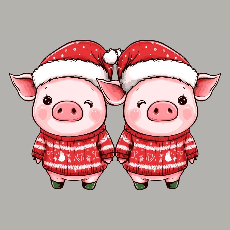 Équipe de Noël du cochon