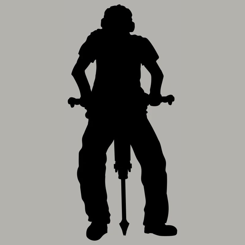 Bauarbeiter Presslufthammer Silhouette