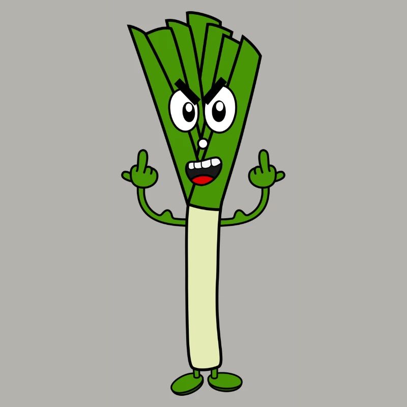 Funny leeks with muscles