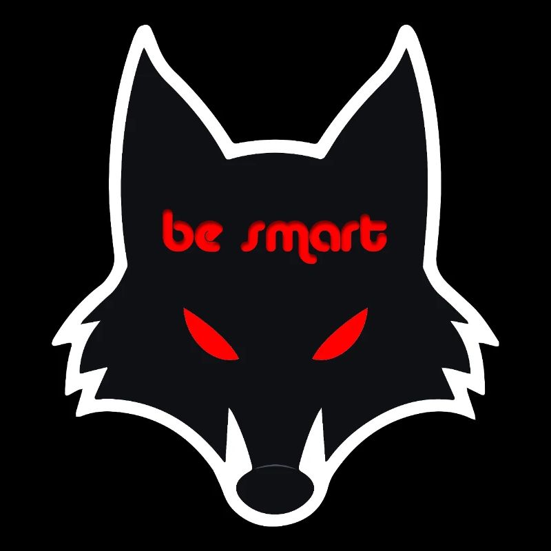 Graphique de loup noir avec un message