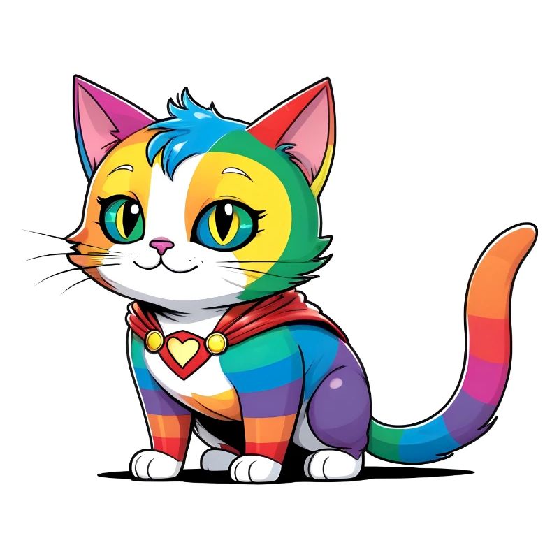 Superhelden LGBT Regenbogen Katze