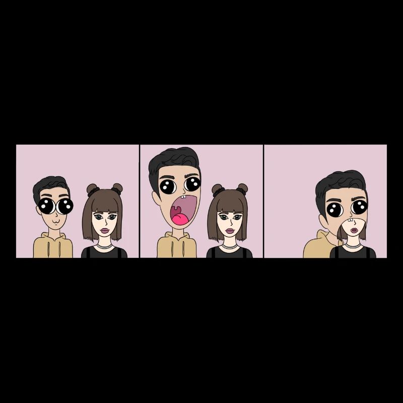 J’aime manger | | de style comique Triptyque