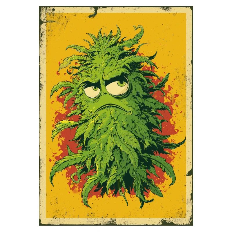 Grumpy Leaf Pop Art Cannabis