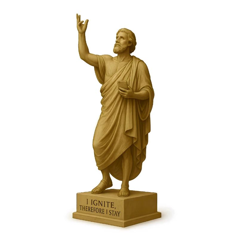 Religious sculpture with message