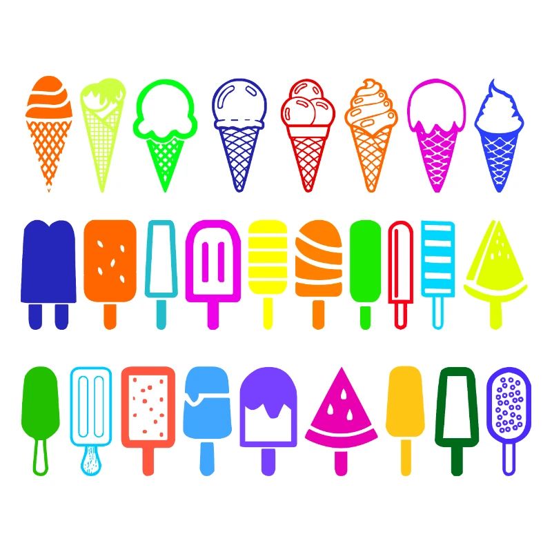 Crème glacée avec style dans de nombreuses couleurs