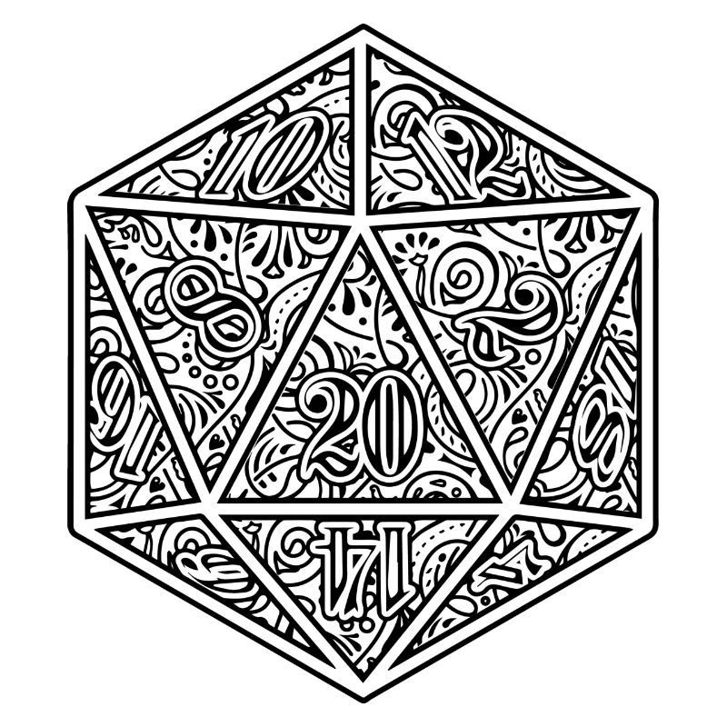 D20 Dice Ornament RPG Cube Design