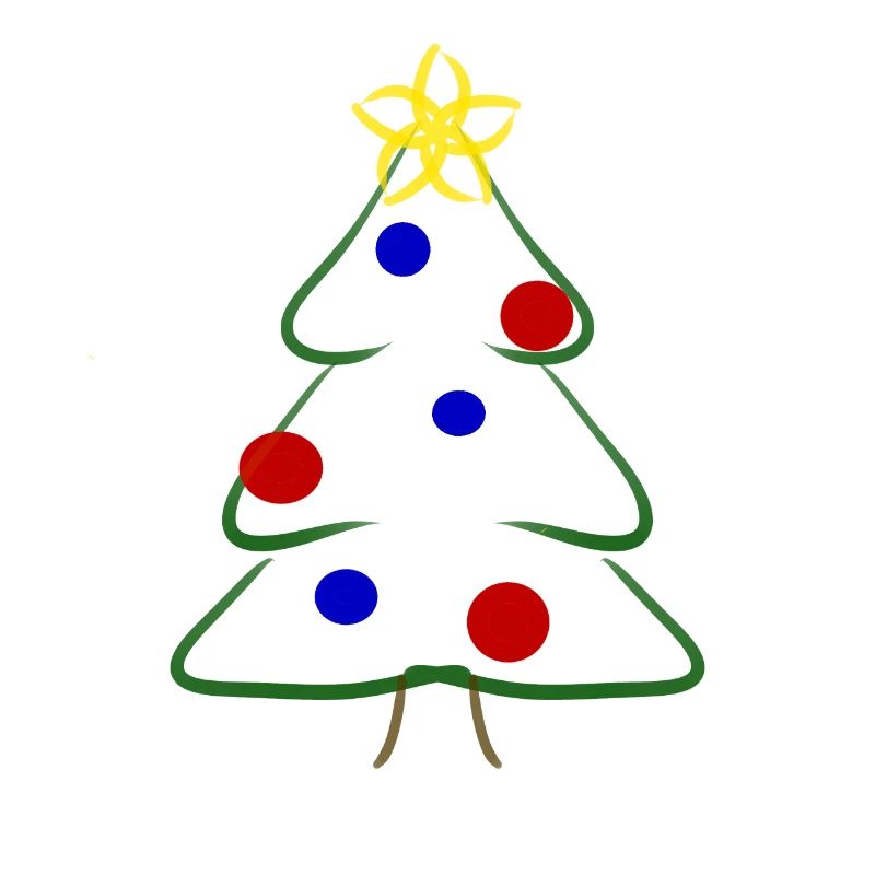 Cute simple Christmas tree drawing
