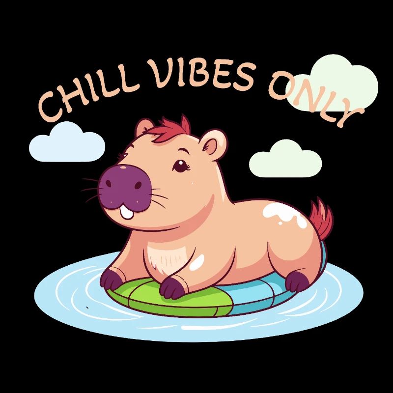 Capybara mignon - Capybara sur planche de surf