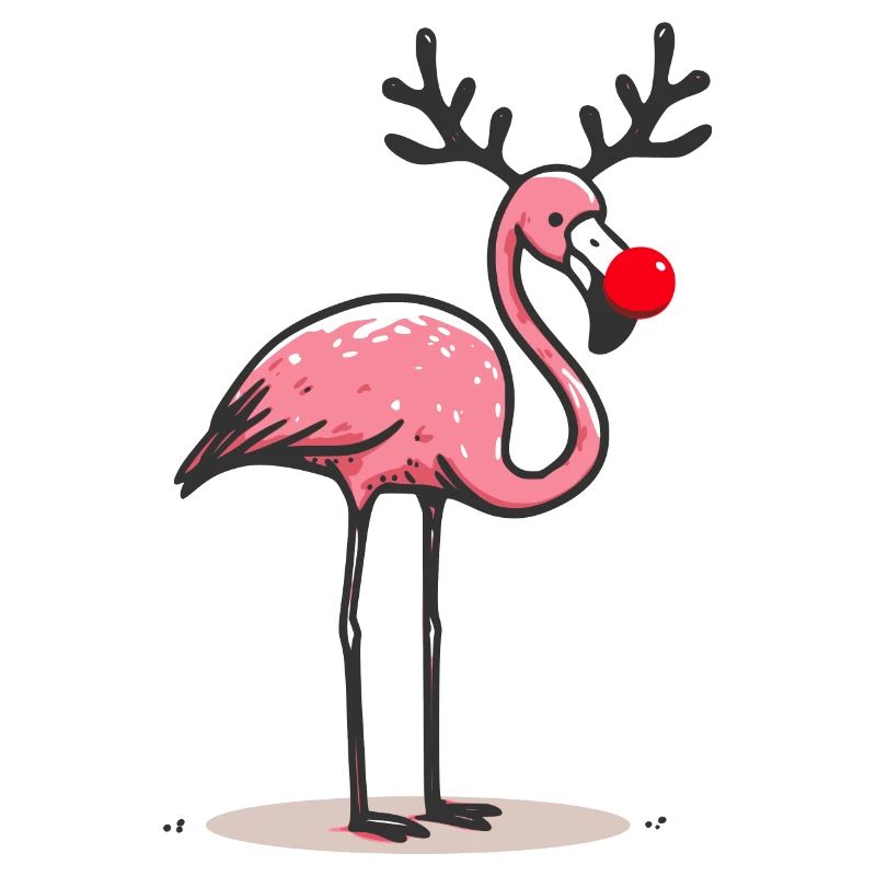 Flamant rose de Noël