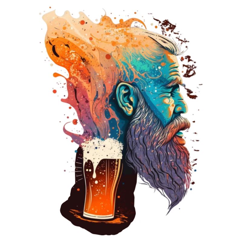 Buntes Psychedelisches Bier Design