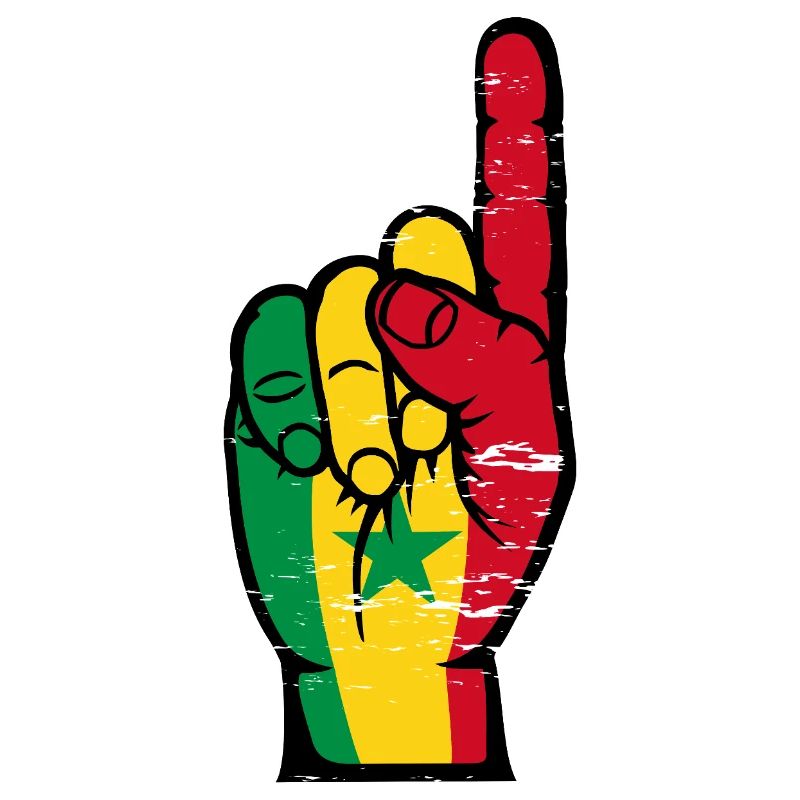 Main des drapeaux du Sénégal