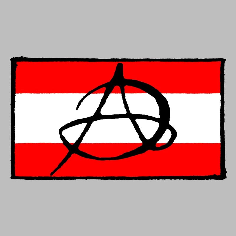 Anarchy icon on red background