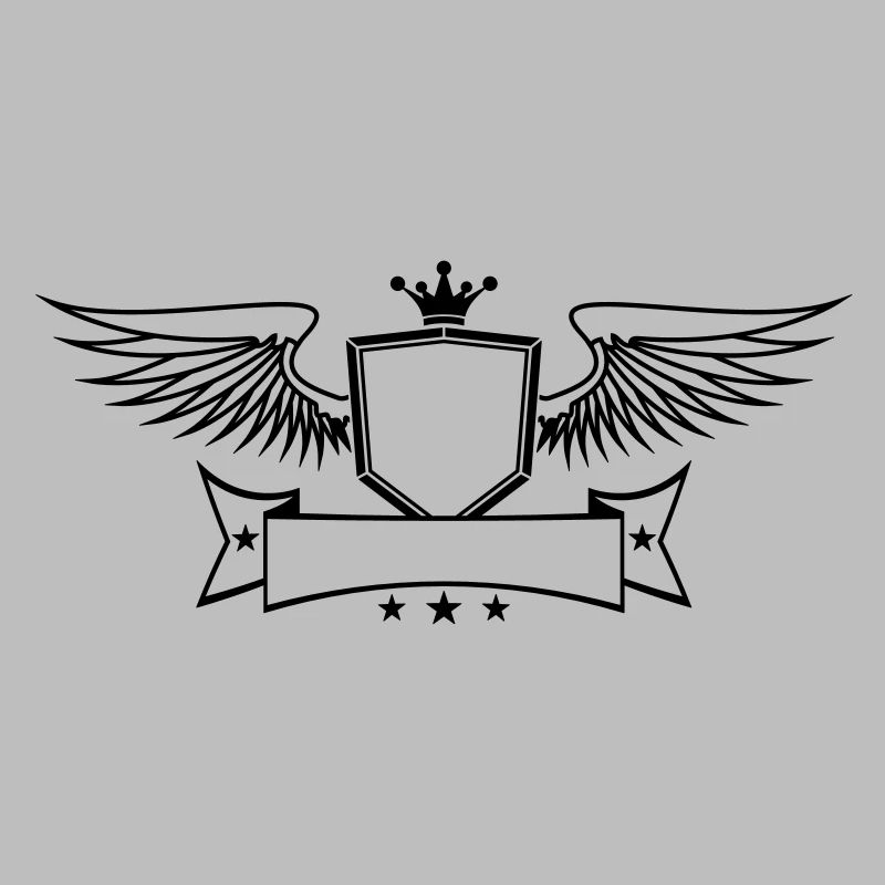 text write wing crown king shield emblem emblem fr