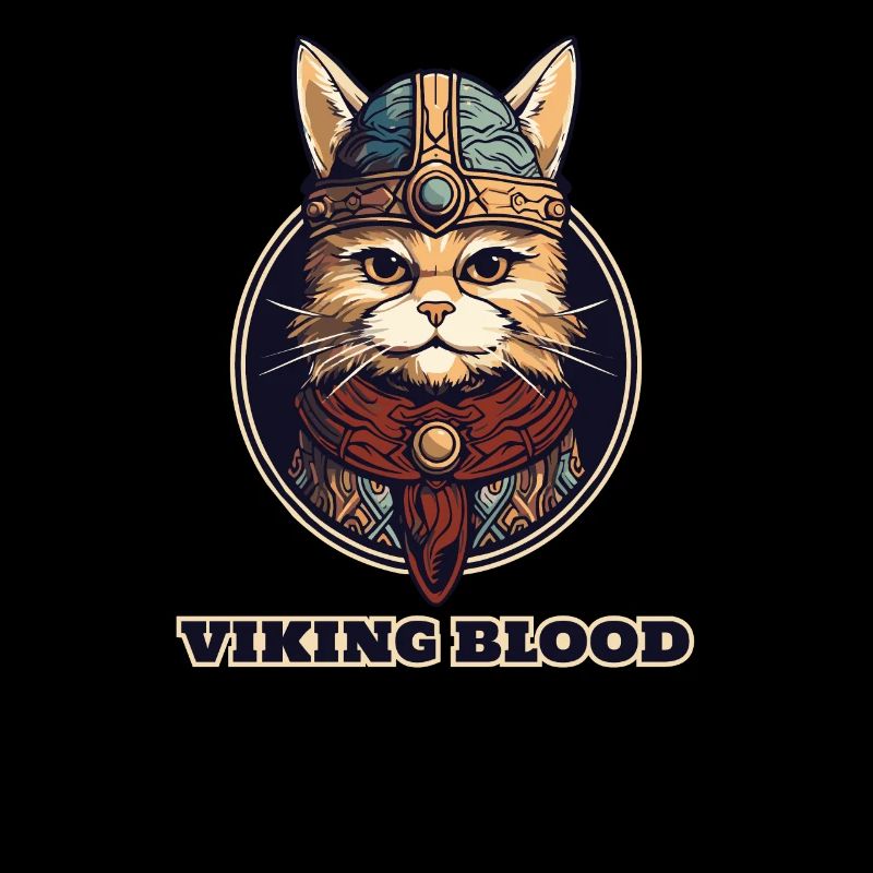 Wikingerkatze mit Wikingerhelm und Wikingerblut