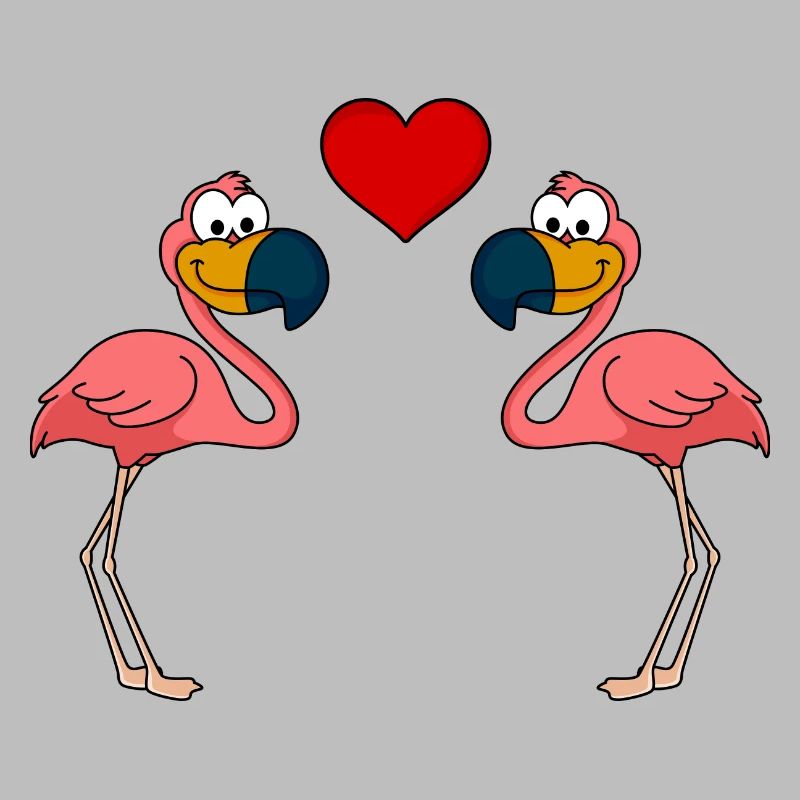 Flamingo Comic Paar liebe