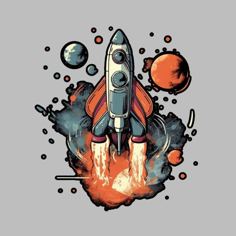 a space rocket launch through space