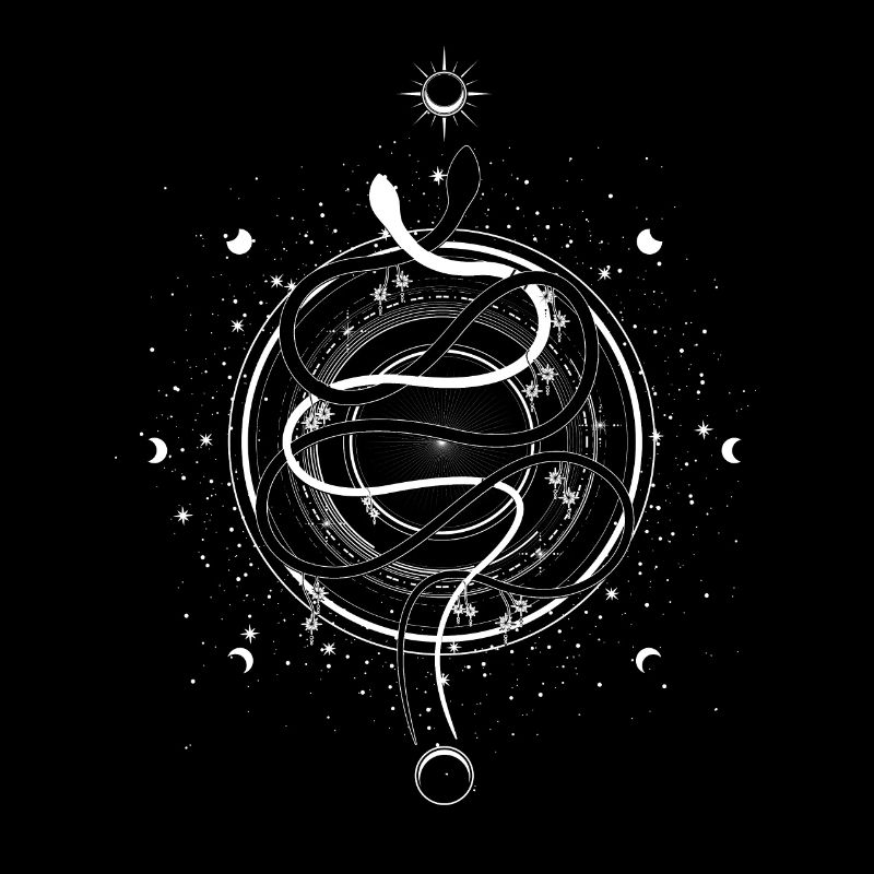 Snakes Moon Phases Occult Wiccan Goth Clothes