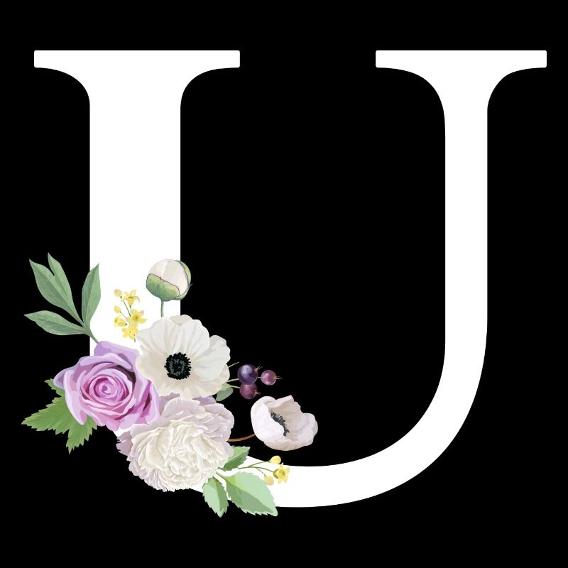 Lila Blumenbuchstabe u