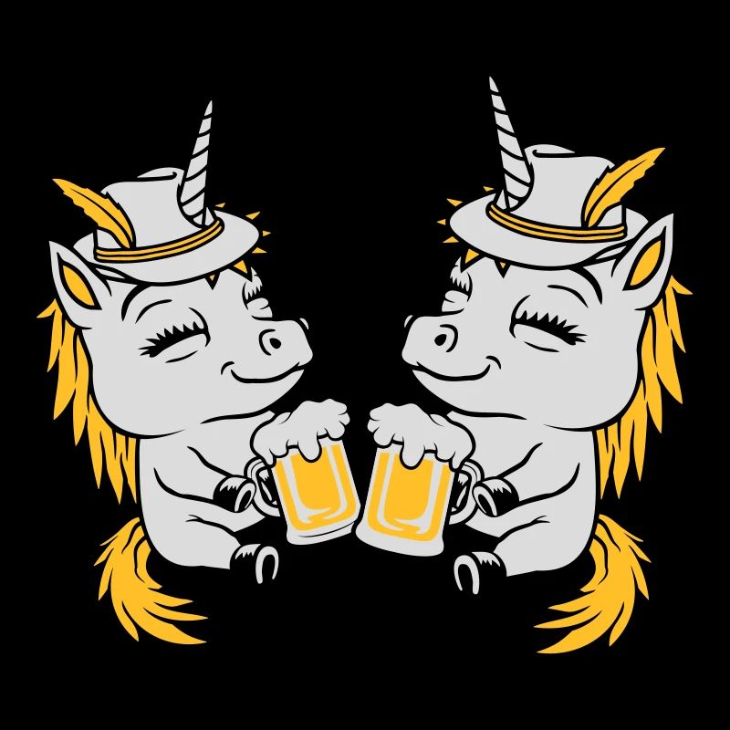 Einhorn Freunde Bier Anstoßen
