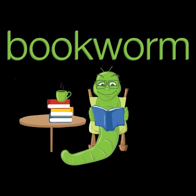 Bookworm, Bücherwurm.Geschenk, lire, Bookworm