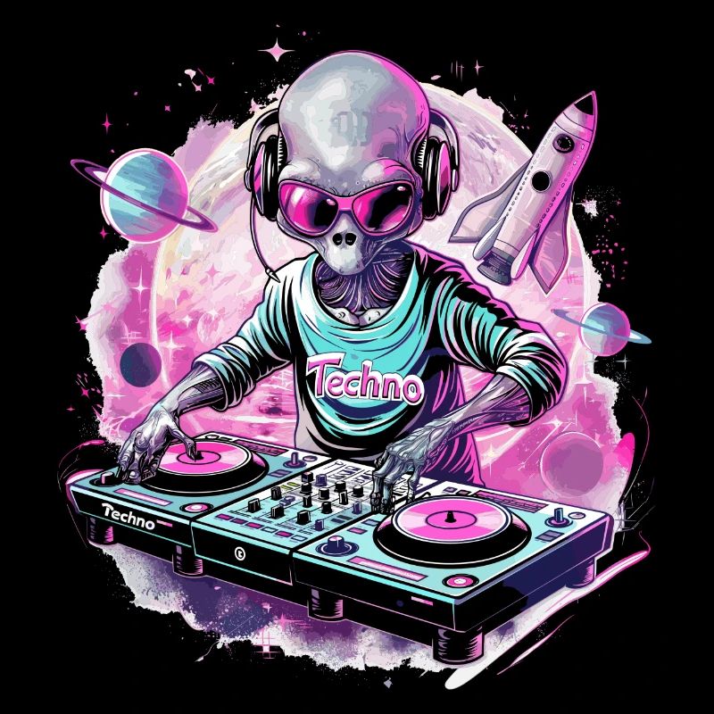 Techno DJ Alien Rave Dance Dancefloor