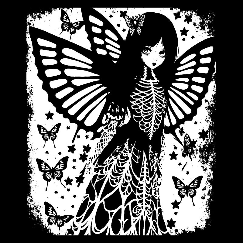 Fairycore Ästhetik Skelett Fee Goth Gothic G
