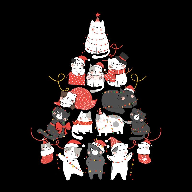 Katzen Weihnachtsbaum Katzebaum Lichterkette