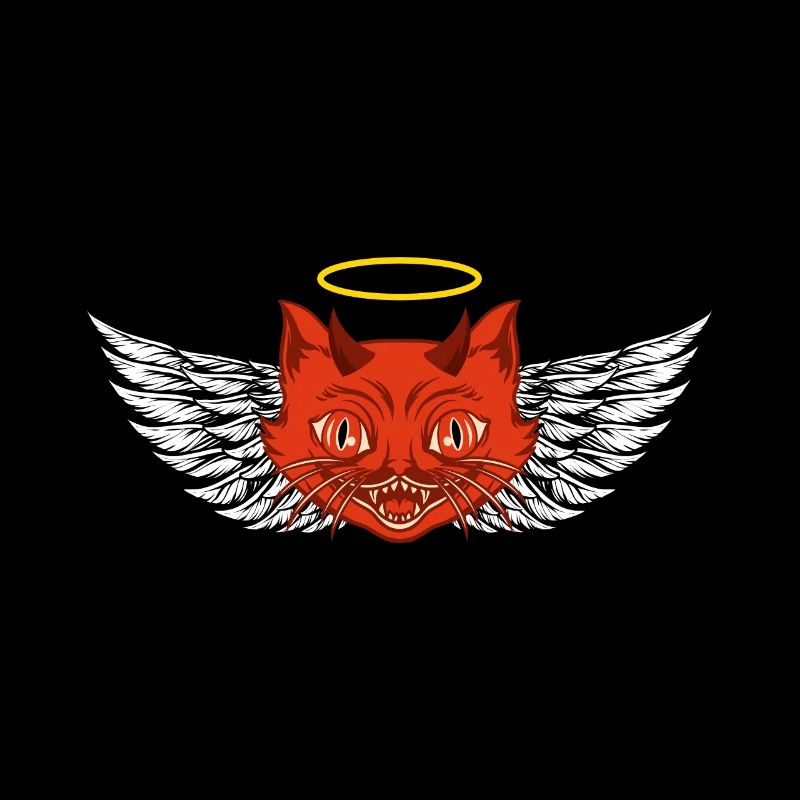 Angel and devil cat