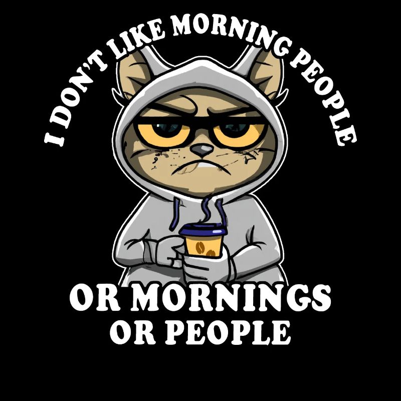 Morgenmuffel Kaffeetrinker Katze Kaffee