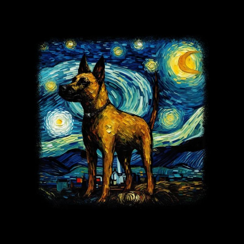 Belgian Malinois Van gogh starry night